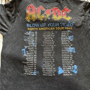 AC/DC Black Kids' Short Sleeve Tour Tee with Red and Yellow Logo
